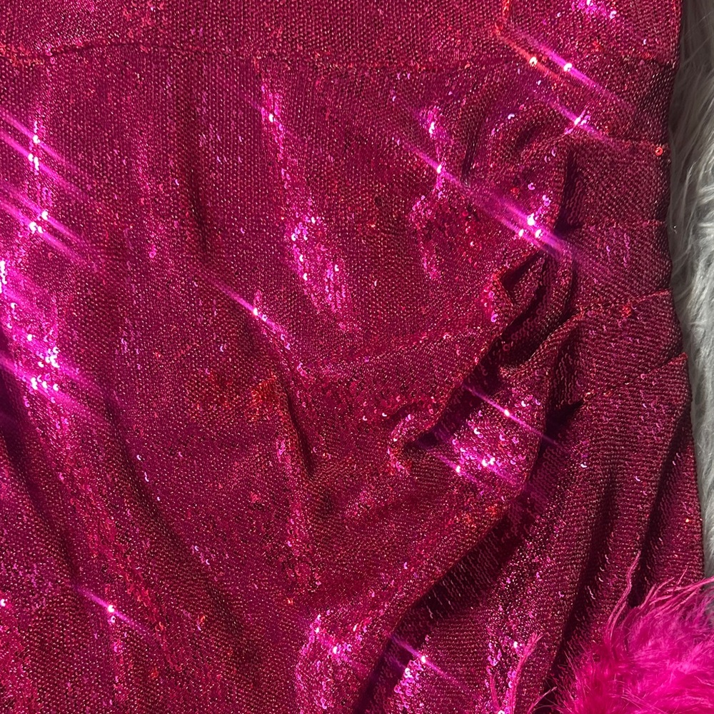 NADINE MERABI Vibrant Pink Sequin Dress xxl - Picture 5 of 7